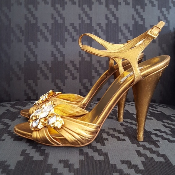 Miu Miu Gold Stilletos - Picture 5 of 8